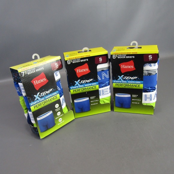 Hanes X-Temp Performance Boxer Briefs 6+1 Bonus Packs Lot of 3 Breathable Size S - Picture 1 of 8